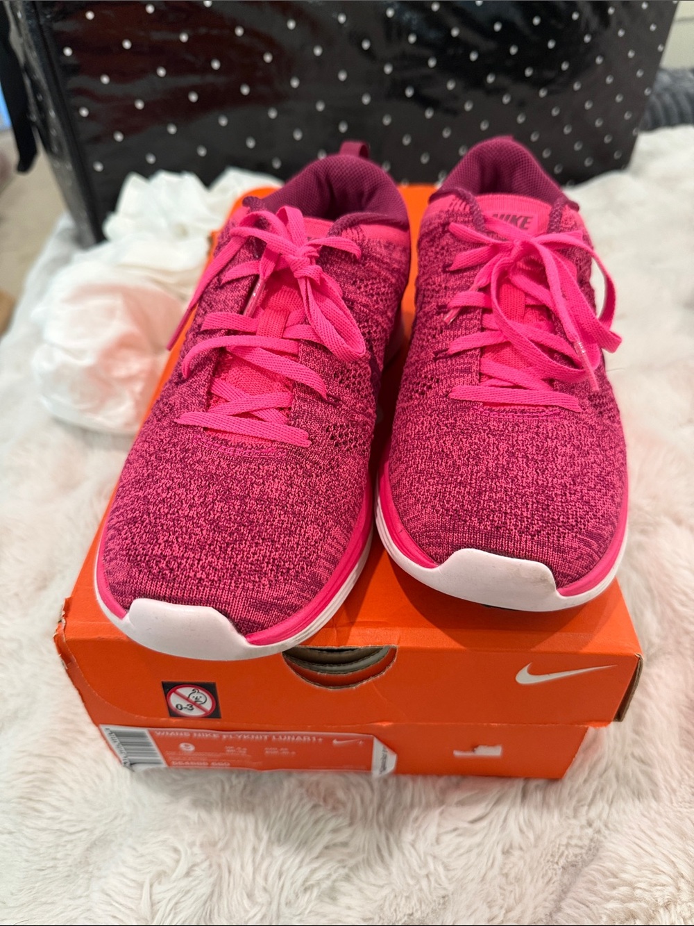 Nike Flyknit lunar 1 Women's neon  Pink Running Shoes BRAND NEW